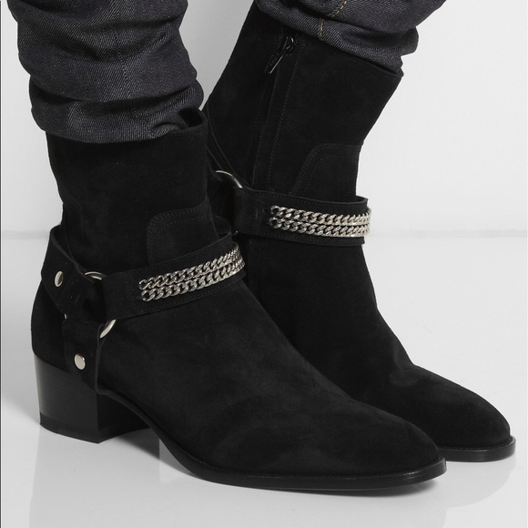 saint laurent chain boots